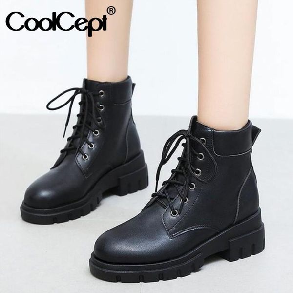 coolcept new woman ankle boots thick bottom lace up short boots woman fashion casual winter shoes footwear size 34-40, Black
coolcept new woman ankle boots thick bottom lace up short boots woman fashion casual winter shoes footwear size 34-40, Black