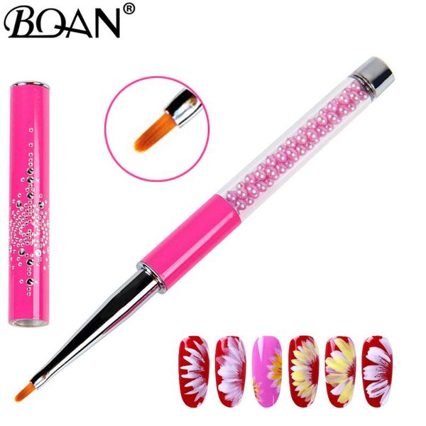 

nail brushes bqan rose red oval petal brush uv gel builder acrylic painting pen tools manicure rhinestone handle, Yellow