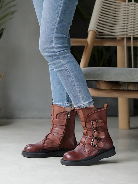 boots tayunxing genuine cow leather shoes winter fall ladies belt buckle side zipper platform comfort mid-calf women's 2028-71, Black
boots tayunxing genuine cow leather shoes winter fall ladies belt buckle side zipper platform comfort mid-calf women's 2028-71, Black