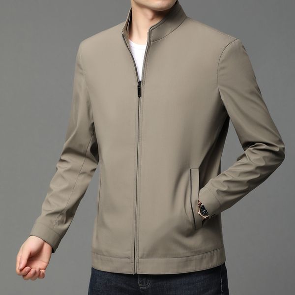 spring autumn thin young and middle-aged stand collar jacket handsome leisure trend men's wear clothes, Black;brown
spring autumn thin young and middle-aged stand collar jacket handsome leisure trend men's wear clothes, Black;brown