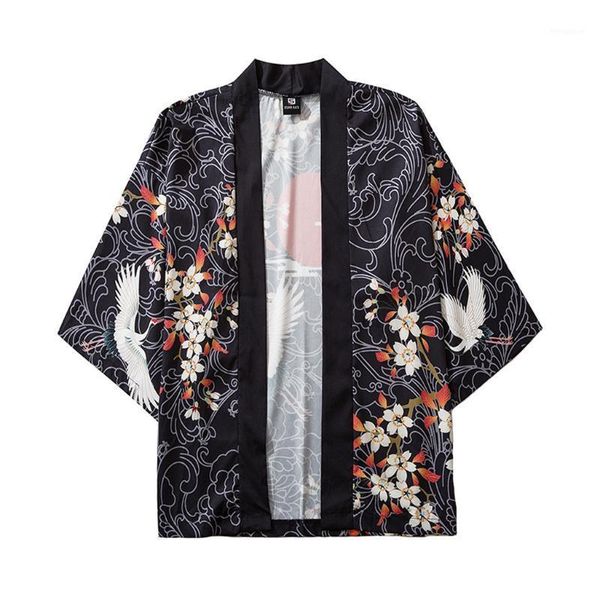 novelty summer japanese five point sleeves kimono mens womens jackets blouse beach oversized streetwear camisas de hombre #21, White;black
novelty summer japanese five point sleeves kimono mens womens jackets blouse beach oversized streetwear camisas de hombre #21, White;black