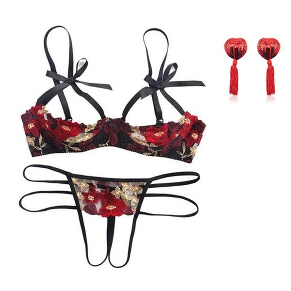women lingerie set push up underwire bra briefs underwear intimates embroidery ultra thin open bra crotchless panties y200708, Red;black
women lingerie set push up underwire bra briefs underwear intimates embroidery ultra thin open bra crotchless panties y200708, Red;black