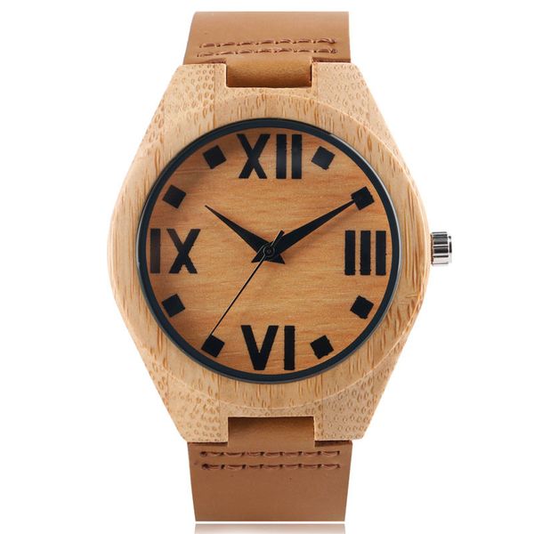 wooden watches quartz watches men big roman numbers face sport leather bamboo analog casual women 100% nature wood wristwatches, Slivery;brown
wooden watches quartz watches men big roman numbers face sport leather bamboo analog casual women 100% nature wood wristwatches, Slivery;brown