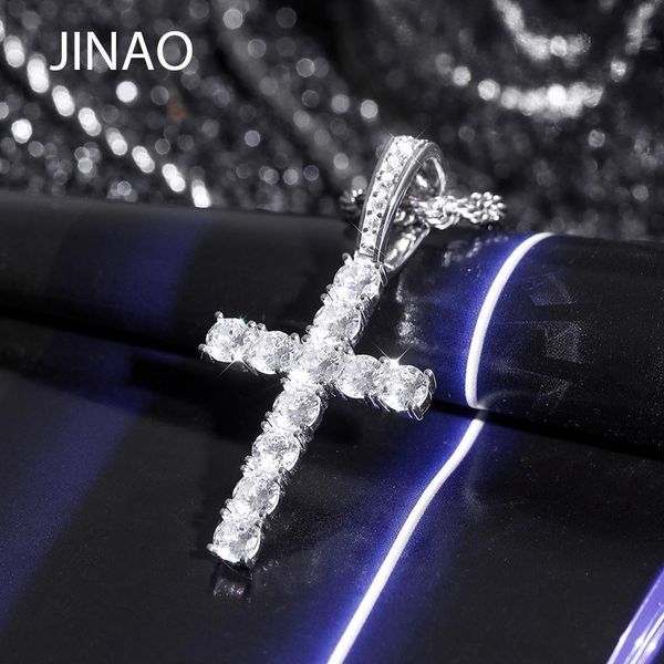 jinao new 925 sterling pico harvey cross pendant necklace micro pave aaa+ cubic zirconia stones for gift hip hop jewelry q0531, Silver
jinao new 925 sterling pico harvey cross pendant necklace micro pave aaa+ cubic zirconia stones for gift hip hop jewelry q0531, Silver