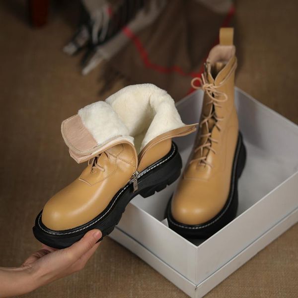 boots fashion winter snow women lace up genuine leather chunky heels platform shoes woman party prom ankle, Black
boots fashion winter snow women lace up genuine leather chunky heels platform shoes woman party prom ankle, Black