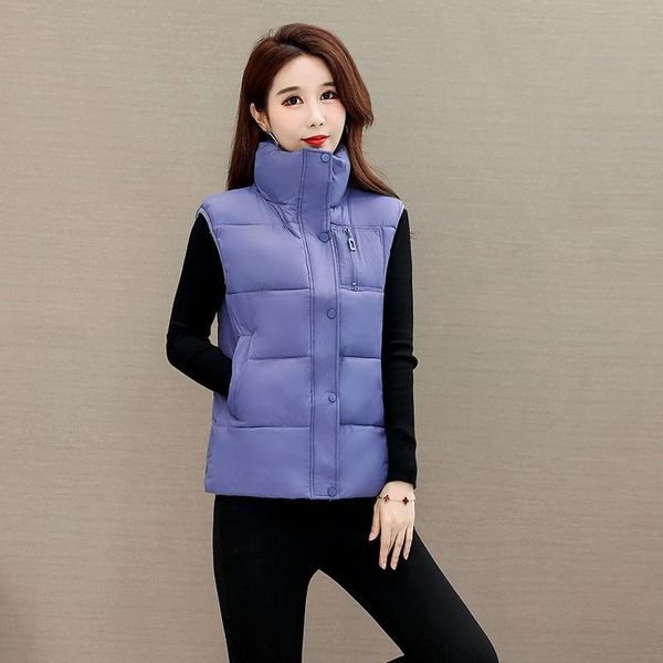 winter women coat warm sleeveless casual solid stand collar waistcoats female loose fashion zipper cotton padded jacket vests, Black;white
winter women coat warm sleeveless casual solid stand collar waistcoats female loose fashion zipper cotton padded jacket vests, Black;white