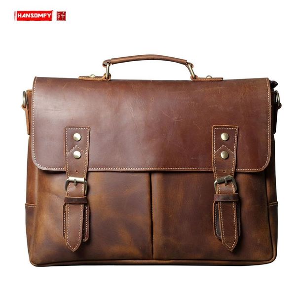 briefcases briefcase men bag leather business handbag lapmen's shoulder messenger travel schoolbag first layer cowhide retro
briefcases briefcase men bag leather business handbag lapmen's shoulder messenger travel schoolbag first layer cowhide retro