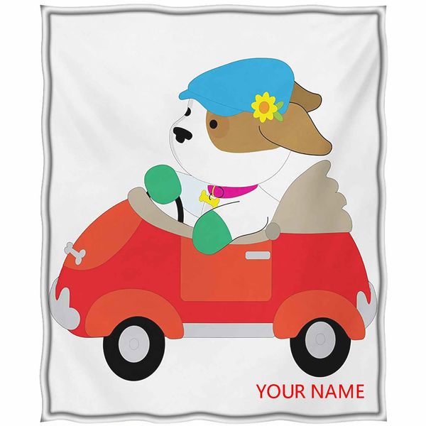 dog driver breathable cozy blankets, puppy wearing a driving cap with flower in car companion humor joke cartoon diy blanket, perfect for an
dog driver breathable cozy blankets, puppy wearing a driving cap with flower in car companion humor joke cartoon diy blanket, perfect for an