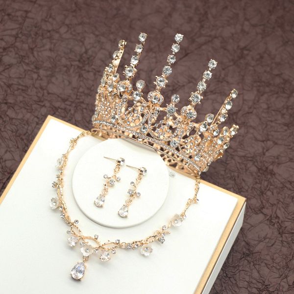 bridal crown 3-piece european baroque hairdressing wedding dress headdress gold accessories, Silver
bridal crown 3-piece european baroque hairdressing wedding dress headdress gold accessories, Silver