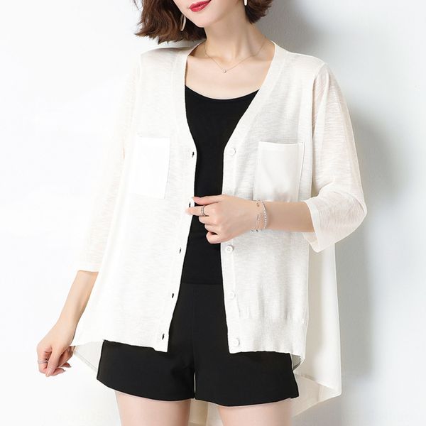 t-shirt women's summer 2020 short coat t-shirt sleeve korean loose thin v-neck new solid color ice silk knitted cardigan glmyi glmyi, White;black
t-shirt women's summer 2020 short coat t-shirt sleeve korean loose thin v-neck new solid color ice silk knitted cardigan glmyi glmyi, White;black