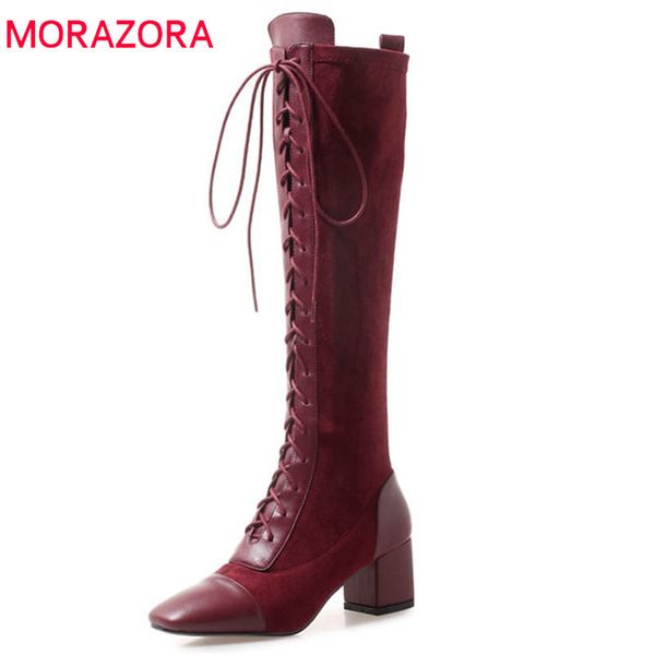 morazora 2020 cow leather knee women square toe lace up fashion high heels autumn boots elegant dress shoes q1104, Black
morazora 2020 cow leather knee women square toe lace up fashion high heels autumn boots elegant dress shoes q1104, Black
