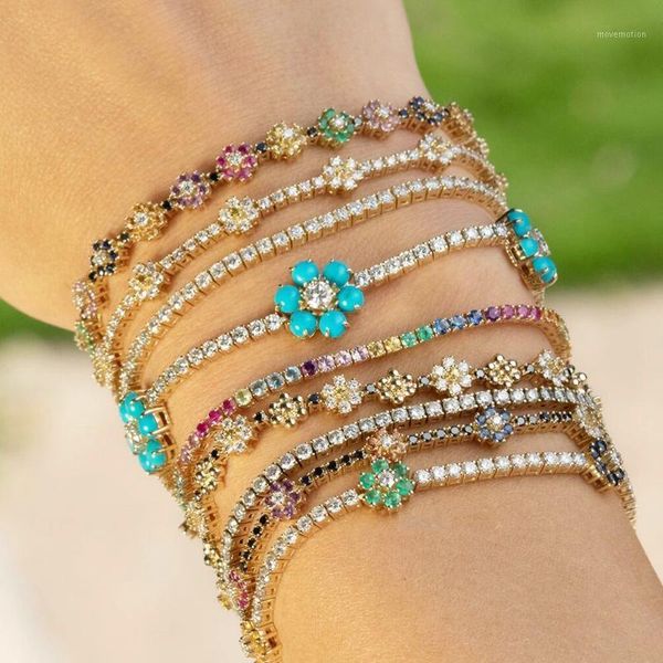 new delicate rainbow cz fowers charm bracelet 3mm tennis cz stone chain tiny sparking shiny bracelets for women jewelry1, Golden;silver
new delicate rainbow cz fowers charm bracelet 3mm tennis cz stone chain tiny sparking shiny bracelets for women jewelry1, Golden;silver