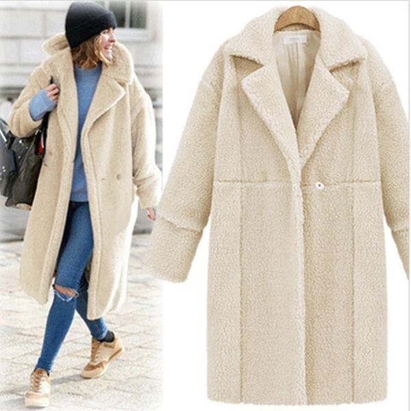 woman winter coats and jackets thick black plush warmth lapel solid color single button mid-length casual woolen coat women
woman winter coats and jackets thick black plush warmth lapel solid color single button mid-length casual woolen coat women