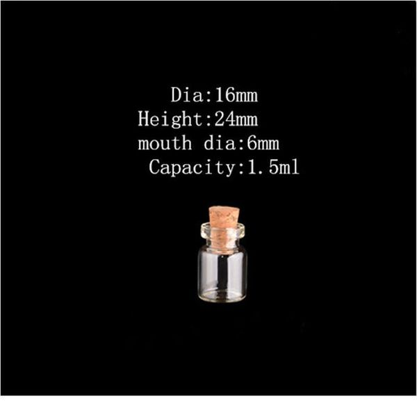 1.5ml mini glass bottles with cork 16*24*6mm empty small wishing bottle glass vials jars 1 bbyfgq 
1.5ml mini glass bottles with cork 16*24*6mm empty small wishing bottle glass vials jars 1 bbyfgq