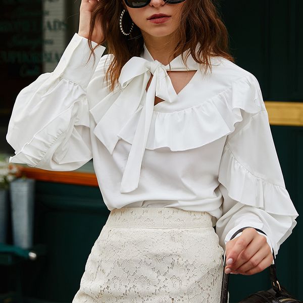 2021 new women spring ruffle patchwork blouses casual lace-up long sleeve shirt female autumn white chic loose pullover ibxt
2021 new women spring ruffle patchwork blouses casual lace-up long sleeve shirt female autumn white chic loose pullover ibxt
