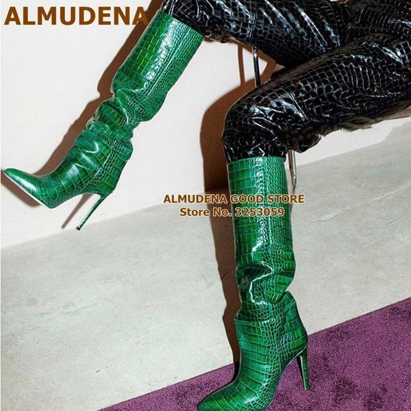 almudena crocodile pattern knee high boots pointed toe stiletto heel boots slip-on runway knight women high heel shoes1, Black
almudena crocodile pattern knee high boots pointed toe stiletto heel boots slip-on runway knight women high heel shoes1, Black