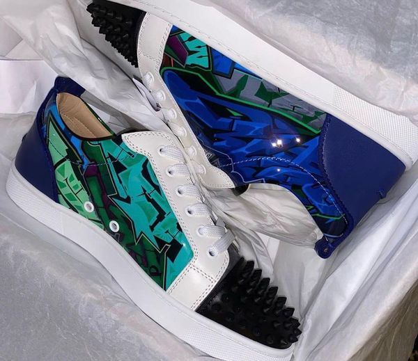 new luxury sneakers graffiti patent leather & spikes junior red bottom shoes for women,men leisure flats fashion casual daily walking, Black
new luxury sneakers graffiti patent leather & spikes junior red bottom shoes for women,men leisure flats fashion casual daily walking, Black