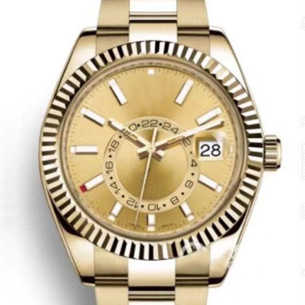 u1 factory steel st9 gold dial gold men automatic mechanical calendar 42mm watch stainless steel sky-dweller gmt mens wristwatches, Slivery;brown
u1 factory steel st9 gold dial gold men automatic mechanical calendar 42mm watch stainless steel sky-dweller gmt mens wristwatches, Slivery;brown