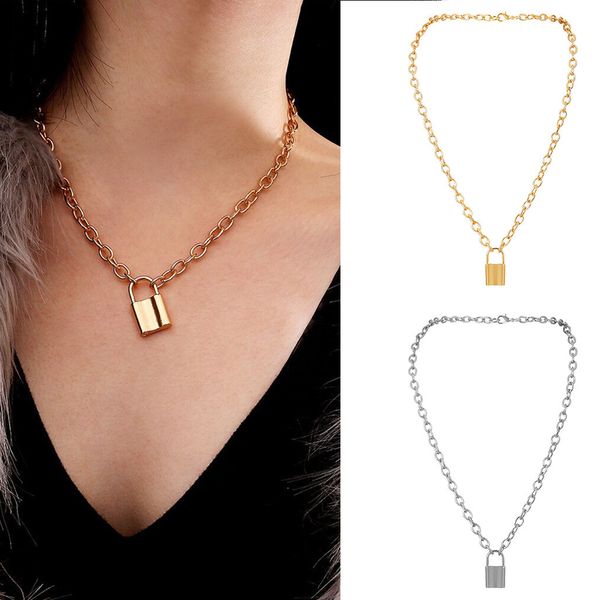 pendant necklaces lock padlock charm chain women jewelry gift statement 2021 alloy torque necklace, Silver
pendant necklaces lock padlock charm chain women jewelry gift statement 2021 alloy torque necklace, Silver