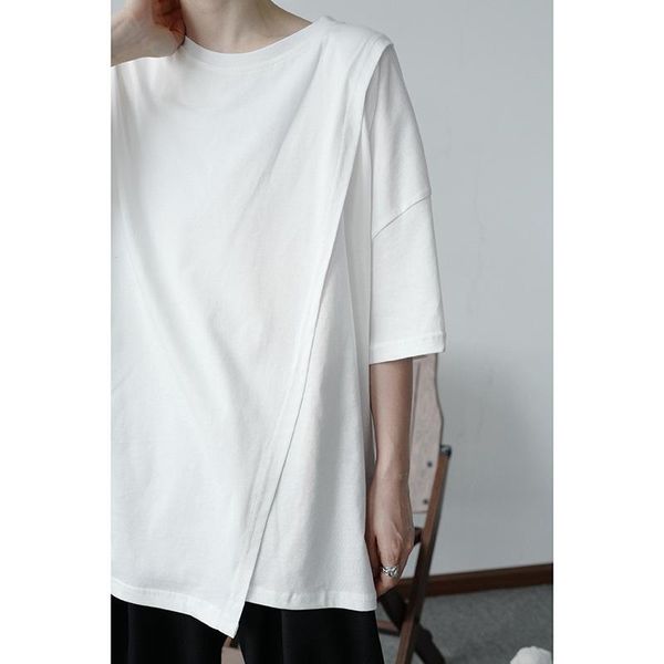 2020 designer t-shirt non-symmetrical loose solid color short sleeve unisex, White;black
2020 designer t-shirt non-symmetrical loose solid color short sleeve unisex, White;black