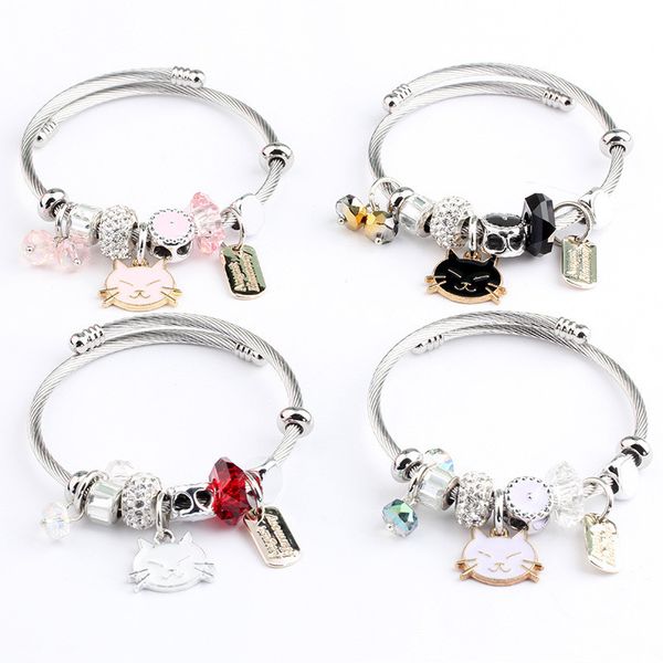bangle ndfsoul luxury stainless steel heart charm bracelets & bangles dog mom and cat for women original diy jewelry 07, Black
bangle ndfsoul luxury stainless steel heart charm bracelets & bangles dog mom and cat for women original diy jewelry 07, Black
