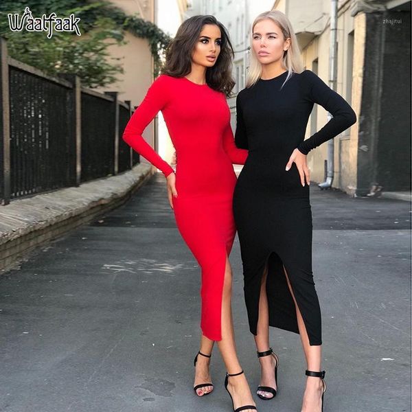 waatfaak rib black winter autumn dress women long sleeve dress vintage split backless hollow out elegant casual vestidos 20191, Black;gray
waatfaak rib black winter autumn dress women long sleeve dress vintage split backless hollow out elegant casual vestidos 20191, Black;gray
