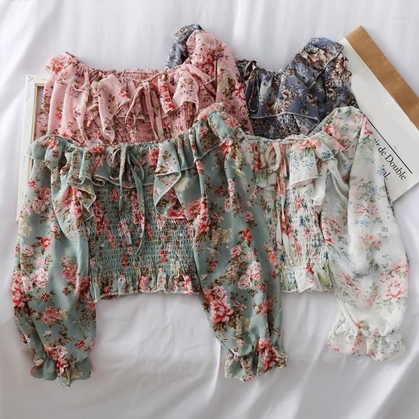 chiffon floral print pleated women's blouse korean puff sleeve off the shoulder female 2020 spring summer sweet lady blouses1, Black;gray
chiffon floral print pleated women's blouse korean puff sleeve off the shoulder female 2020 spring summer sweet lady blouses1, Black;gray