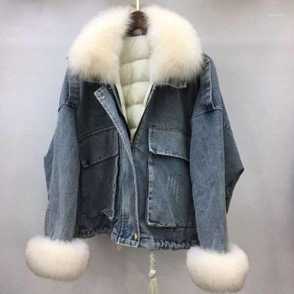 women's down & parkas real fur collar denim women's coat jackets thicken warm jeans coats women 2021 oversize zipper liner detacha, Black
women's down & parkas real fur collar denim women's coat jackets thicken warm jeans coats women 2021 oversize zipper liner detacha, Black