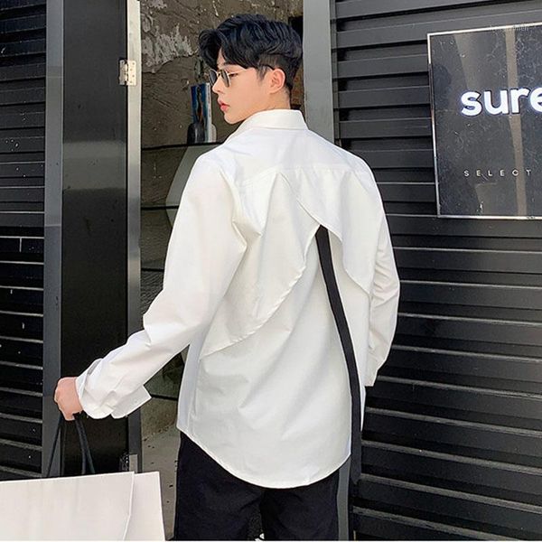 men back splice ribbon casual long sleeve shirt male women japan korea streetwear loose shirt couple clothing1, White;black
men back splice ribbon casual long sleeve shirt male women japan korea streetwear loose shirt couple clothing1, White;black