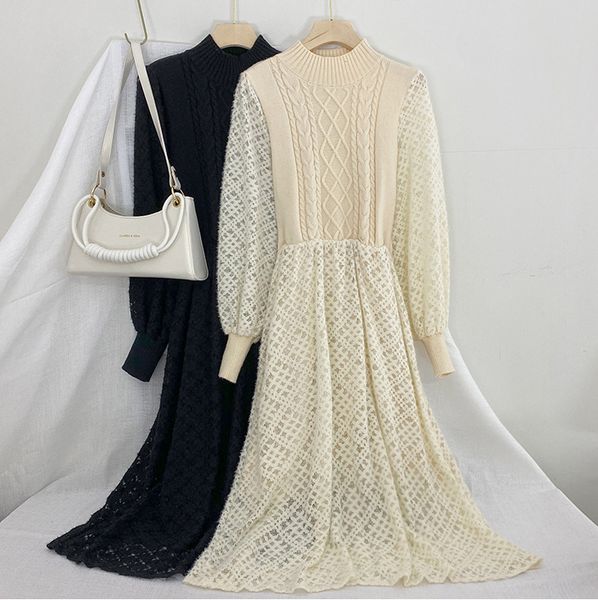 2021 new new design sense, niche temperament, waist slimming, knitted stitching lace fake two-piece dress women 0i7s, Black;gray
2021 new new design sense, niche temperament, waist slimming, knitted stitching lace fake two-piece dress women 0i7s, Black;gray