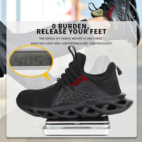 men's work shoes breathable stab-resistant non-slip anti-smash wilderness survival steel head men's safety boots, Black
men's work shoes breathable stab-resistant non-slip anti-smash wilderness survival steel head men's safety boots, Black