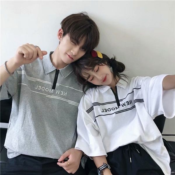 t-shirt women's spring and summer loverswear korean loose polo zipper 7 3 sleeve ins fashion short sleeve suit wear couple weart-shirt, White
t-shirt women's spring and summer loverswear korean loose polo zipper 7 3 sleeve ins fashion short sleeve suit wear couple weart-shirt, White