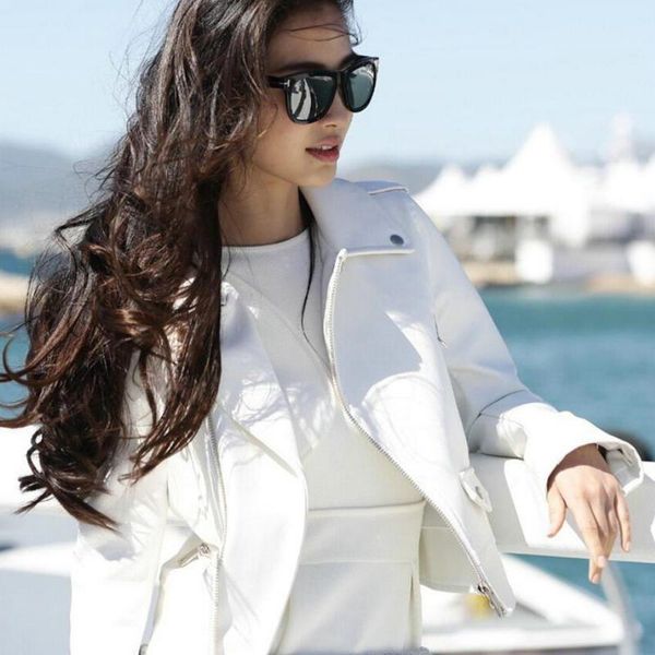 2020 new women autumn motorcycle fake faux leather jackets lady black white biker pu zipper street outerwear coats with belt
2020 new women autumn motorcycle fake faux leather jackets lady black white biker pu zipper street outerwear coats with belt