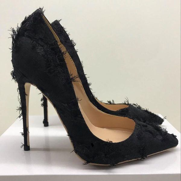 dress shoes real pos woman high heel pointed tassel stiletto custom make large size 12cm toe pumps heels, Black
dress shoes real pos woman high heel pointed tassel stiletto custom make large size 12cm toe pumps heels, Black
