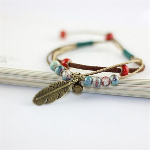 charm bracelets arrival handmade feather ceramic bracelet for women multi layer weave bell fashion jewelry gifts1, Golden;silver
charm bracelets arrival handmade feather ceramic bracelet for women multi layer weave bell fashion jewelry gifts1, Golden;silver