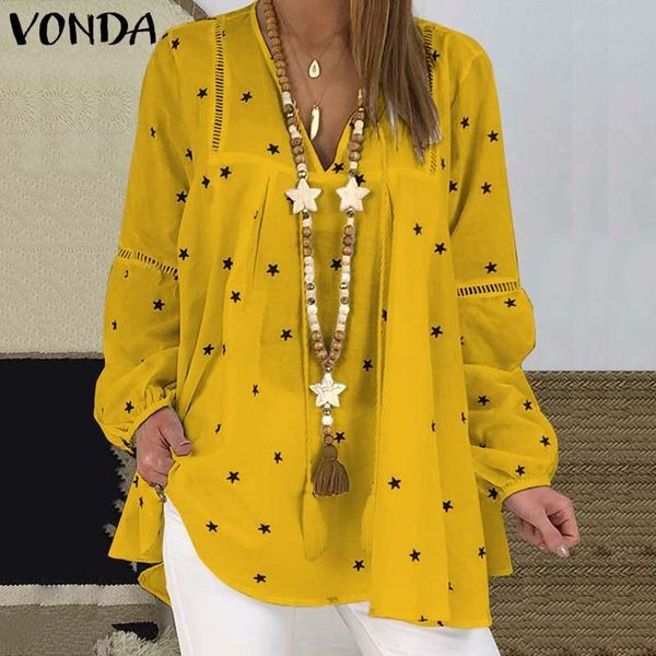 women's blouses & shirts 2021 vonda women v neck star printed loose autumn long lantern sleeve beach casual bohemian blusas, White
women's blouses & shirts 2021 vonda women v neck star printed loose autumn long lantern sleeve beach casual bohemian blusas, White