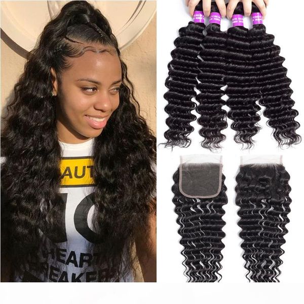 brazilian deep wave virgin human hair bundles with closure unprocessed deep wave curly human hair weave bundles with 4x4 lace closure, Black
brazilian deep wave virgin human hair bundles with closure unprocessed deep wave curly human hair weave bundles with 4x4 lace closure, Black
