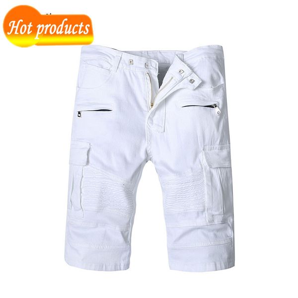 new white 2020 fashions plied thin stretch denim large male straight-line pocket five biker shorts longer size xl jeans gblq, White;black
new white 2020 fashions plied thin stretch denim large male straight-line pocket five biker shorts longer size xl jeans gblq, White;black