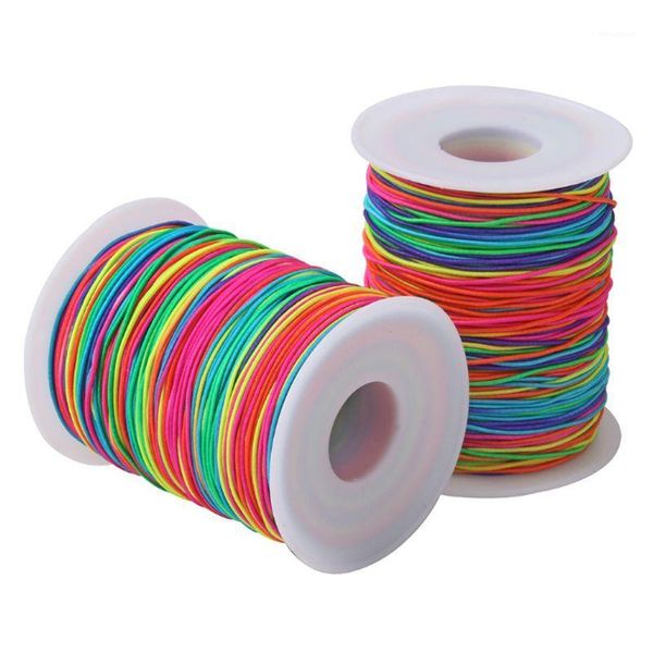 85/100m rainbow colourful elastic cord 1.2mm thread stretch string craft for beading braiding diy jewelry handmade1, Black;white
85/100m rainbow colourful elastic cord 1.2mm thread stretch string craft for beading braiding diy jewelry handmade1, Black;white