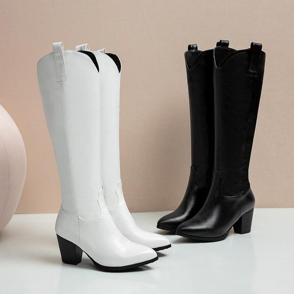 2020 new arrival women white high heels wedges long boots lady riding cowboy boots autumn designer pointed toe knee-high, Black
2020 new arrival women white high heels wedges long boots lady riding cowboy boots autumn designer pointed toe knee-high, Black