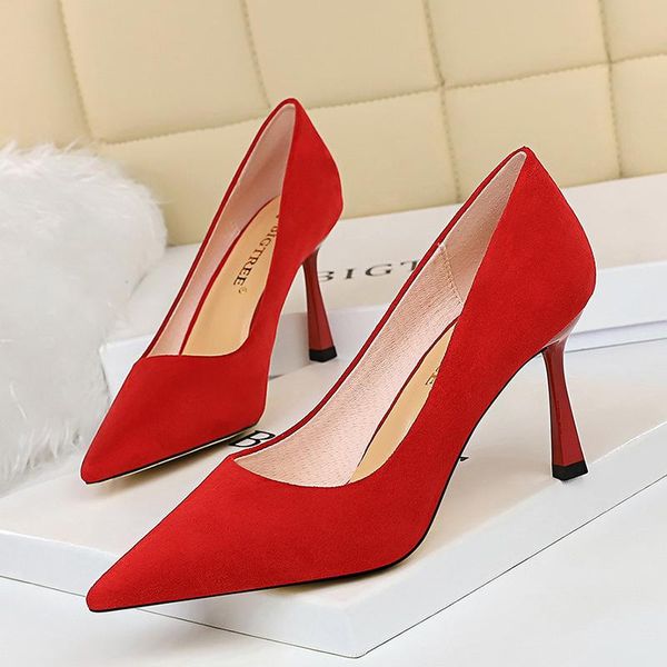 dress shoes korean version of the simple thin heel high suede shallow mouth pointed show nightclub heels wedding, Black
dress shoes korean version of the simple thin heel high suede shallow mouth pointed show nightclub heels wedding, Black