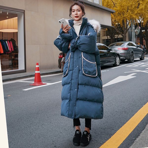 women's jacket hooded parkas winter plus long white duck down korean style loose big fur collar all-match fashion bread coat r99, Black
women's jacket hooded parkas winter plus long white duck down korean style loose big fur collar all-match fashion bread coat r99, Black