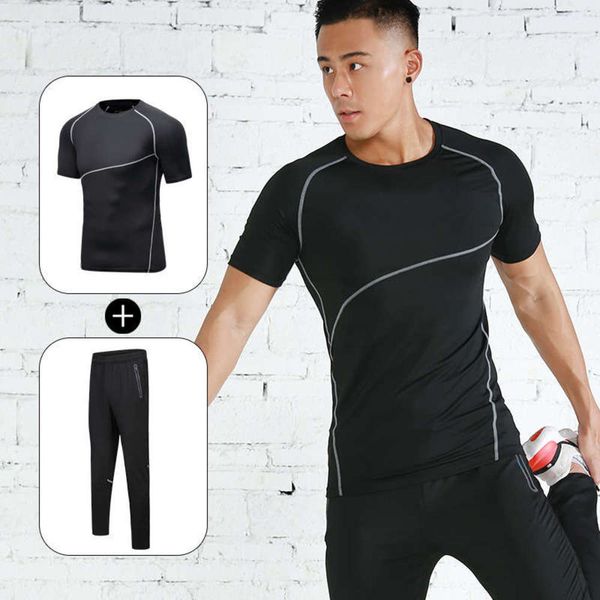 summer new men's and fitness spring running suit basketball training quick drying capris short sleeve two piece set, Gray
summer new men's and fitness spring running suit basketball training quick drying capris short sleeve two piece set, Gray