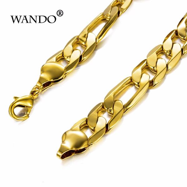 wando men's plated 24k gold bracelet figaro chain bracelet bangle men jewelryaccessories friendship wristbands gift wb120, Black
wando men's plated 24k gold bracelet figaro chain bracelet bangle men jewelryaccessories friendship wristbands gift wb120, Black
