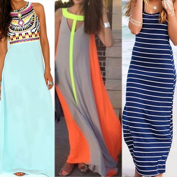 women bohemian sundress sleeveless maxi long tank dress floral printed casual party tanks striped vestido drop shipping, Black;gray
women bohemian sundress sleeveless maxi long tank dress floral printed casual party tanks striped vestido drop shipping, Black;gray