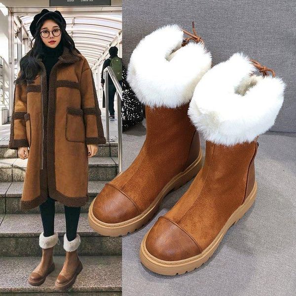 2020 wholesale big size 35-40 ankle boots for women flock winter boots slip on antiskid warm snow ladies shoes, Black 
2020 wholesale big size 35-40 ankle boots for women flock winter boots slip on antiskid warm snow ladies shoes, Black