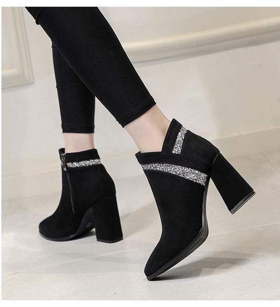 autumn winter women's suede boots pointed toe chunky heel boots black fashion ankle comfortable
autumn winter women's suede boots pointed toe chunky heel boots black fashion ankle comfortable