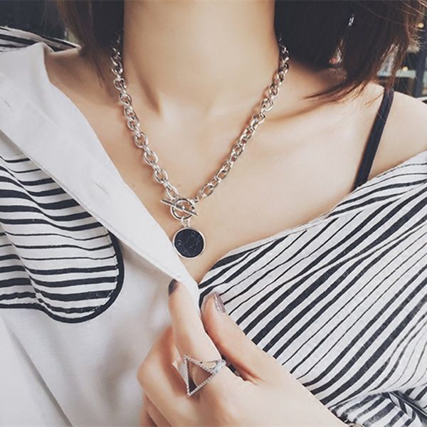 new fashion women jewelry personalitynecklace minimalist wind marble chain leisure short chain necklace clavicle for female gift, Silver
new fashion women jewelry personalitynecklace minimalist wind marble chain leisure short chain necklace clavicle for female gift, Silver