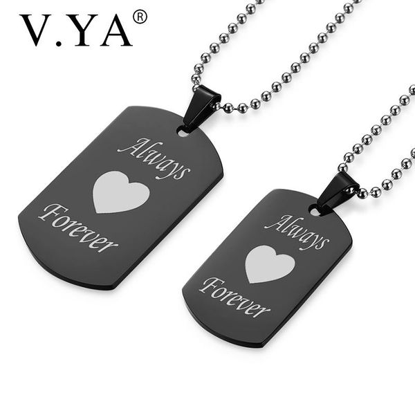 pendant necklaces v.ya diy simple couple "always forever" black stainless steel tag for lover romantic gifts drop, Silver
pendant necklaces v.ya diy simple couple "always forever" black stainless steel tag for lover romantic gifts drop, Silver