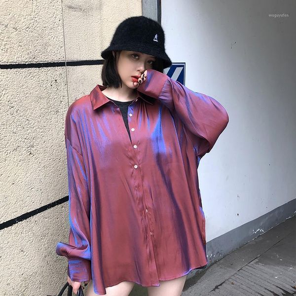 plus size women blouses oversize blingbling shirts 2020 spring harajuku long sleeve shirts female streetwear1, White 
plus size women blouses oversize blingbling shirts 2020 spring harajuku long sleeve shirts female streetwear1, White